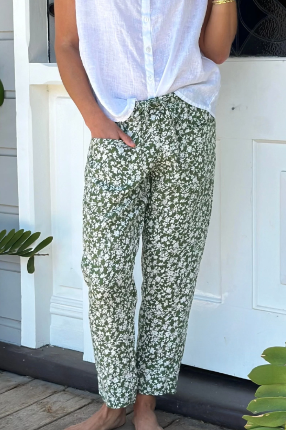 Jessie Pant Avocado Floral