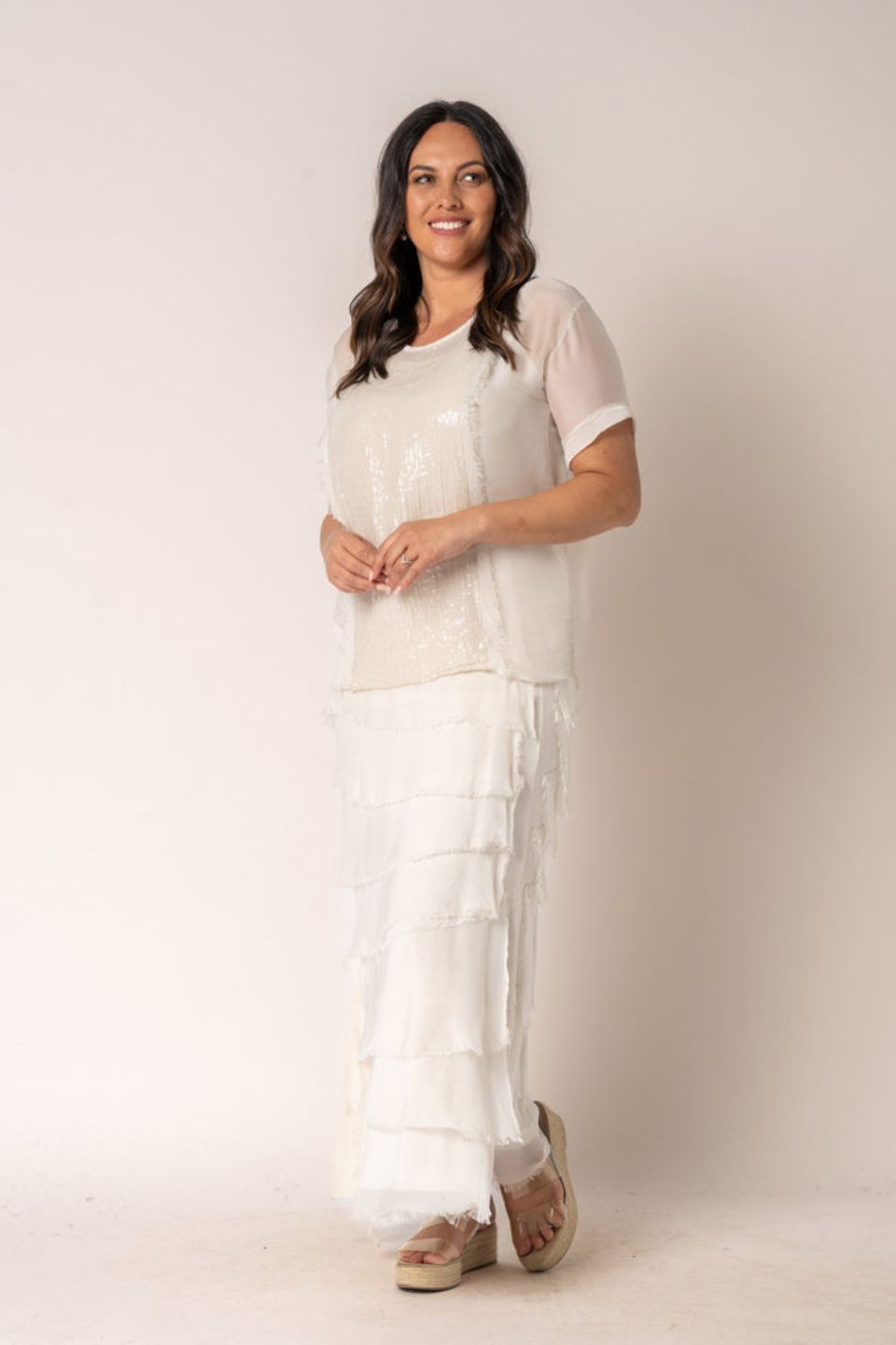Milla Silk Top in Latte