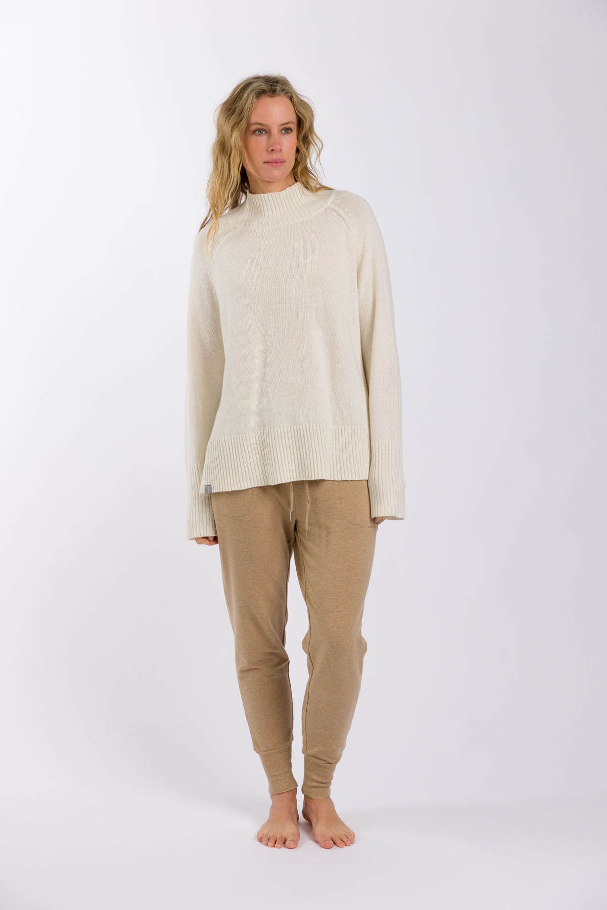 Heritage Mock Neck Pullover Vanilla