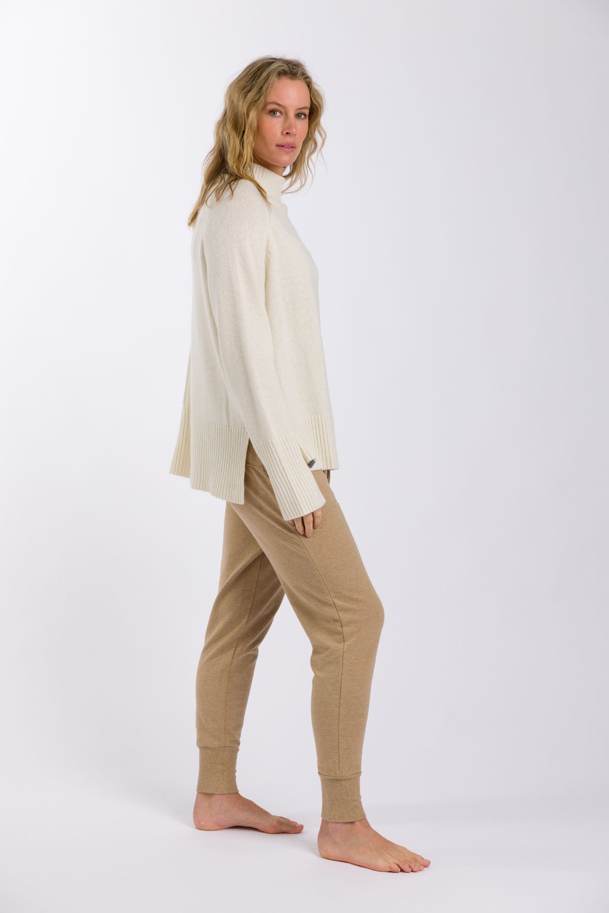 Heritage Mock Neck Pullover Vanilla