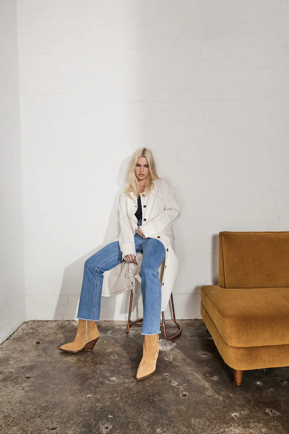 Vacay Jean Raw Hem 70s Blue