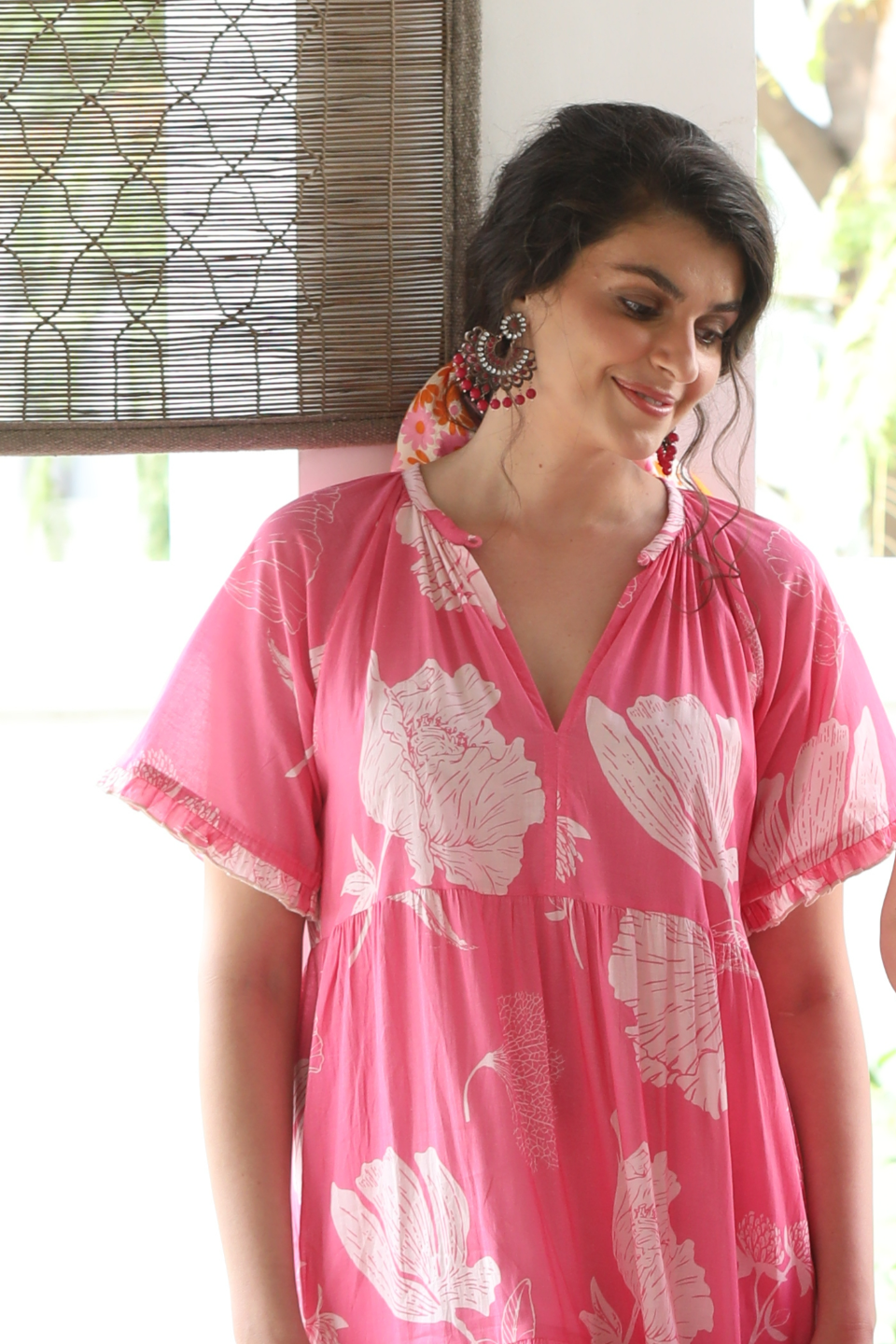 Amisha Short Sleeve Petal Print