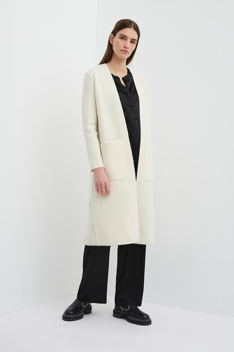 Longline Solid Cardigan Alabaster