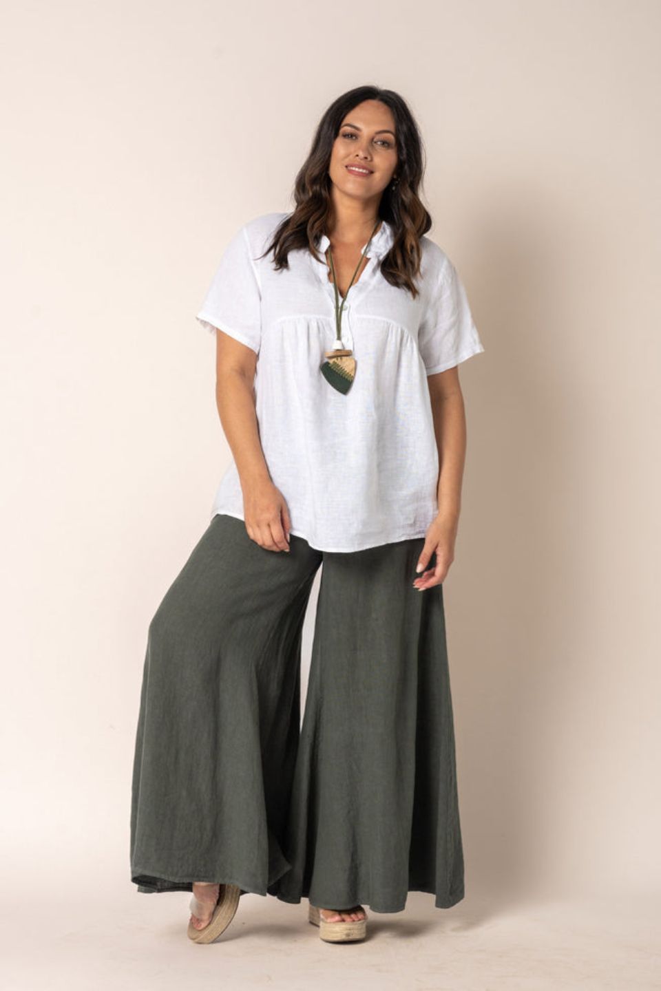Aster Linen Top in White
