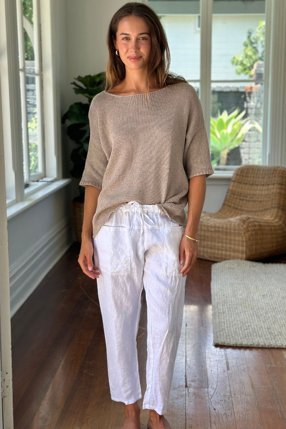 Jessie Pant Linen White