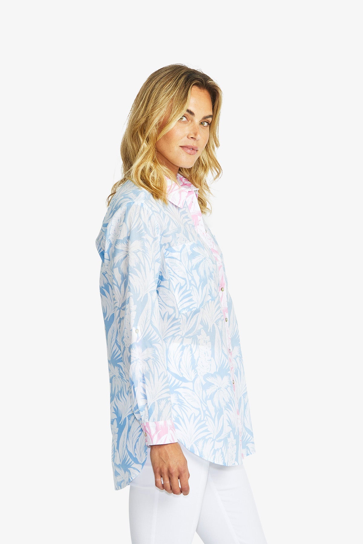 Gigi Contrast Shirt Nordic/White