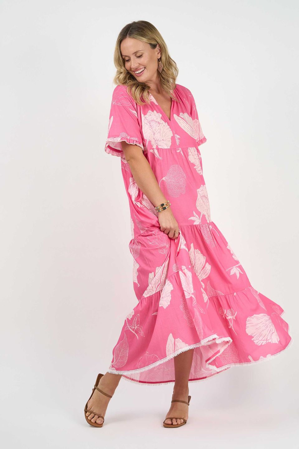 Amisha Short Sleeve Petal Print