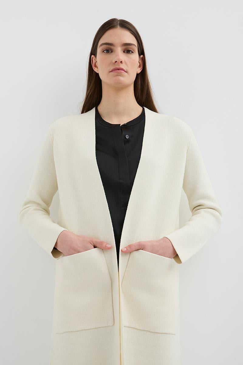Longline Solid Cardigan Alabaster