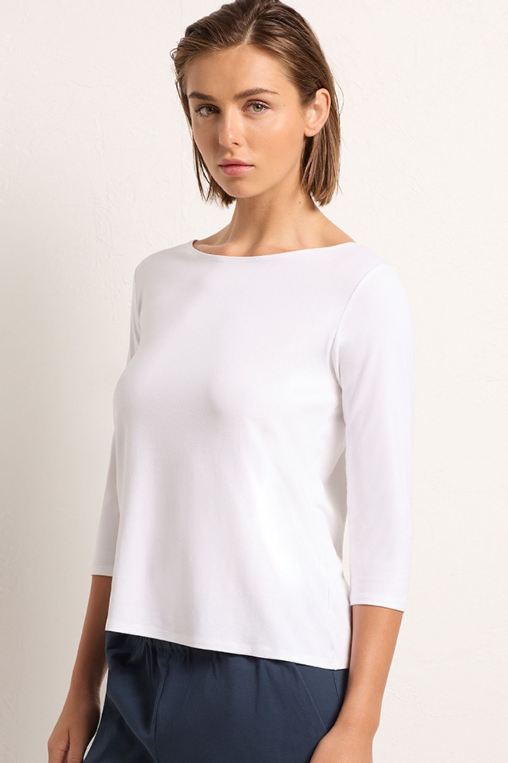 Relaxed Boat Neck White