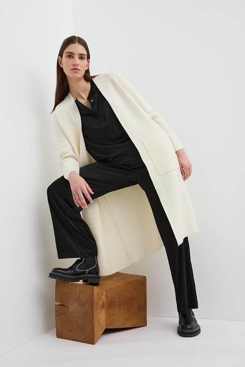 Longline Solid Cardigan Alabaster