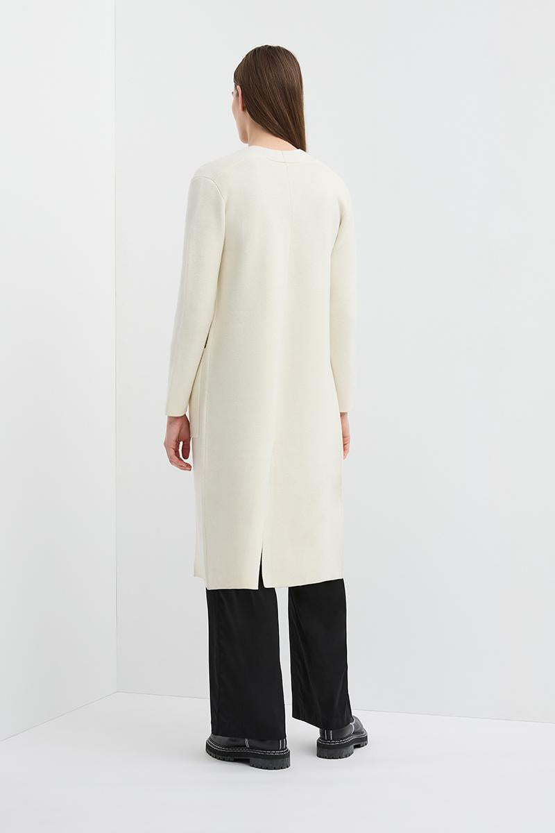 Longline Solid Cardigan Alabaster