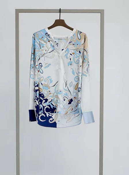 Denim Multi Silk Blouse
