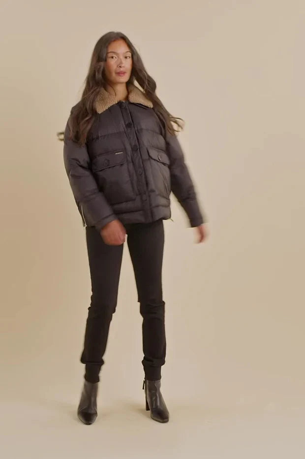 Ridel Quilt Down Jacket Black