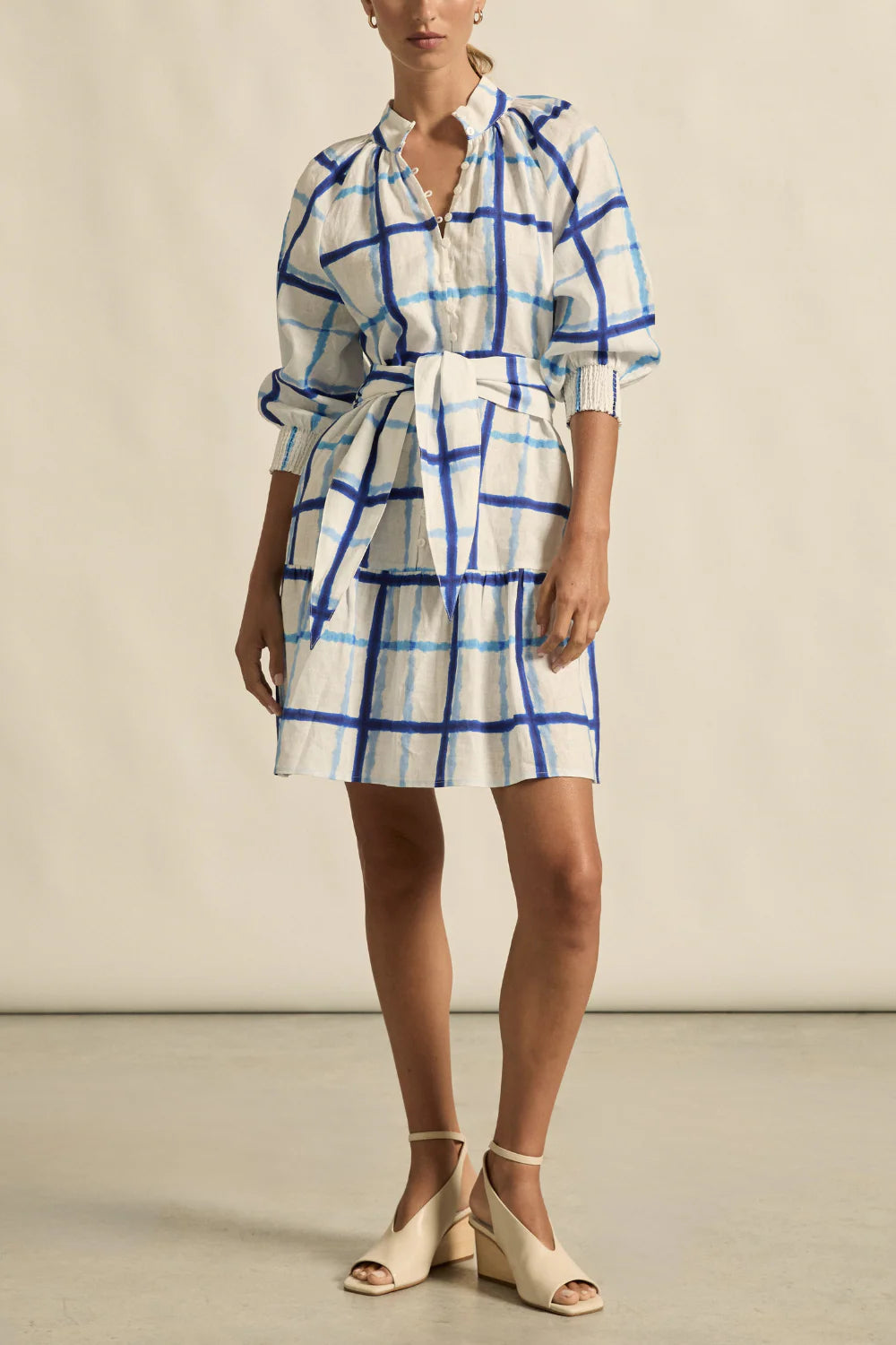Elated Dress Azure Check