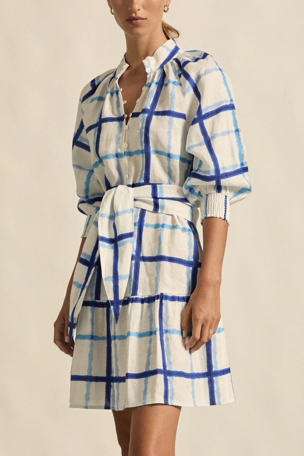 Elated Dress Azure Check