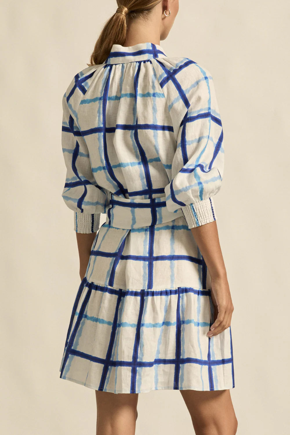 Elated Dress Azure Check
