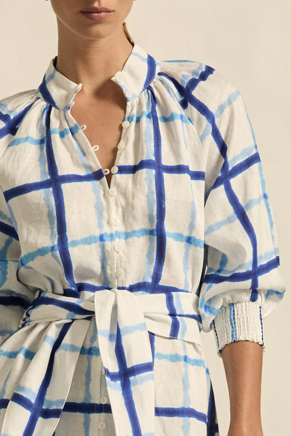 Elated Dress Azure Check