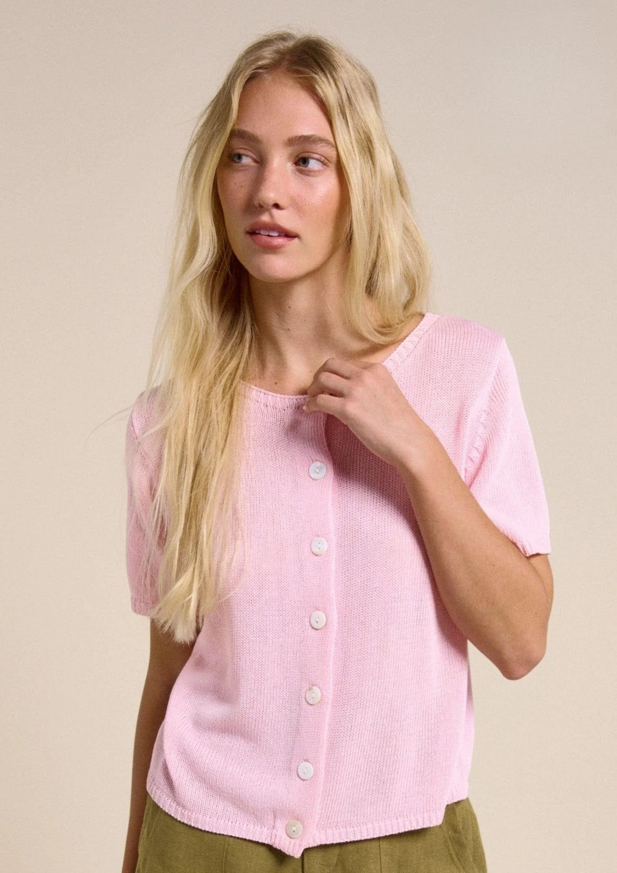 Button Up Knit Tee