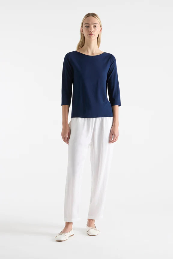 Relaxed Boat Neck Denim