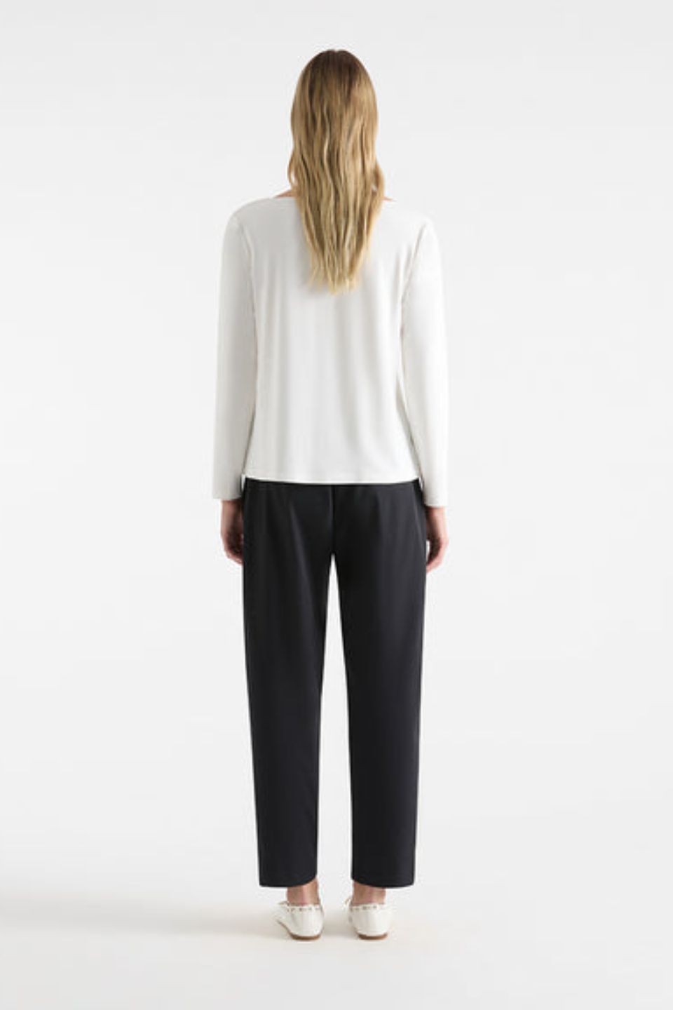 L/S Relaxed Boat Neck White