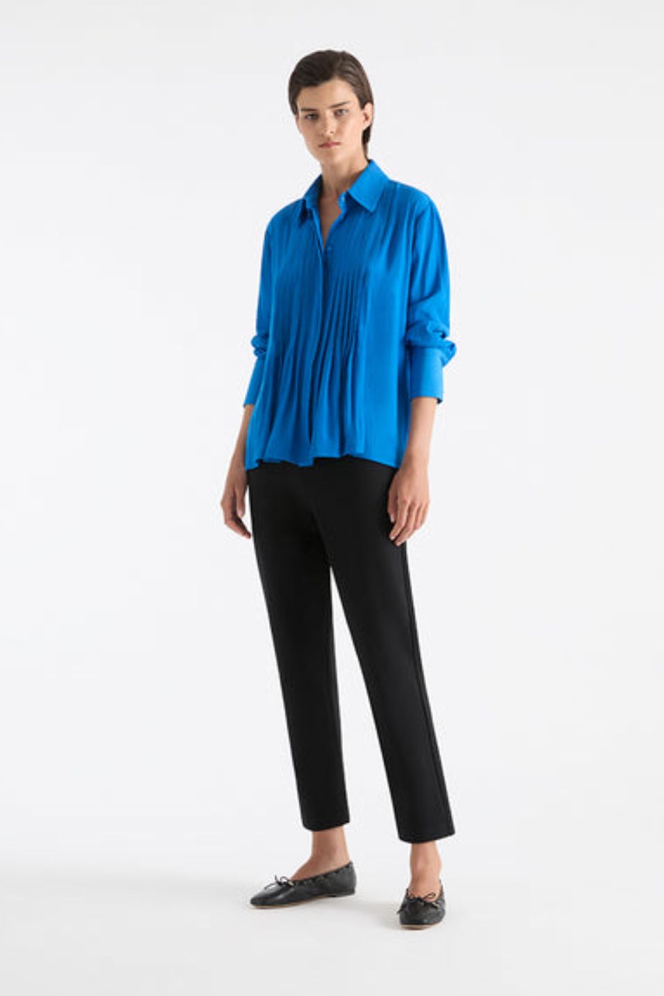 Straw Pleat Shirt Topaz