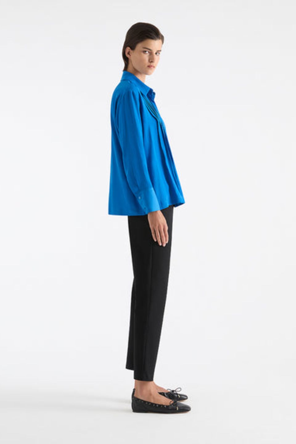 Straw Pleat Shirt Topaz