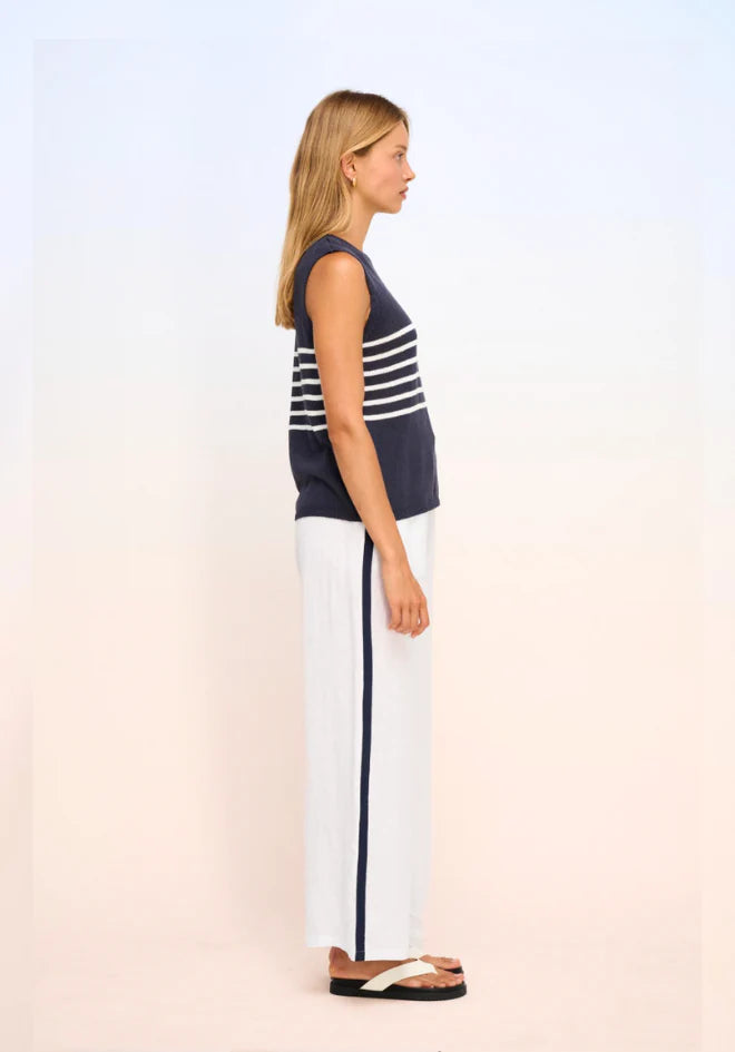 Monaco Stripe Tank Navy/White