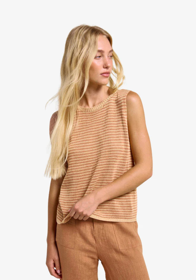 Stripe Spring Tank Mustard/Rust