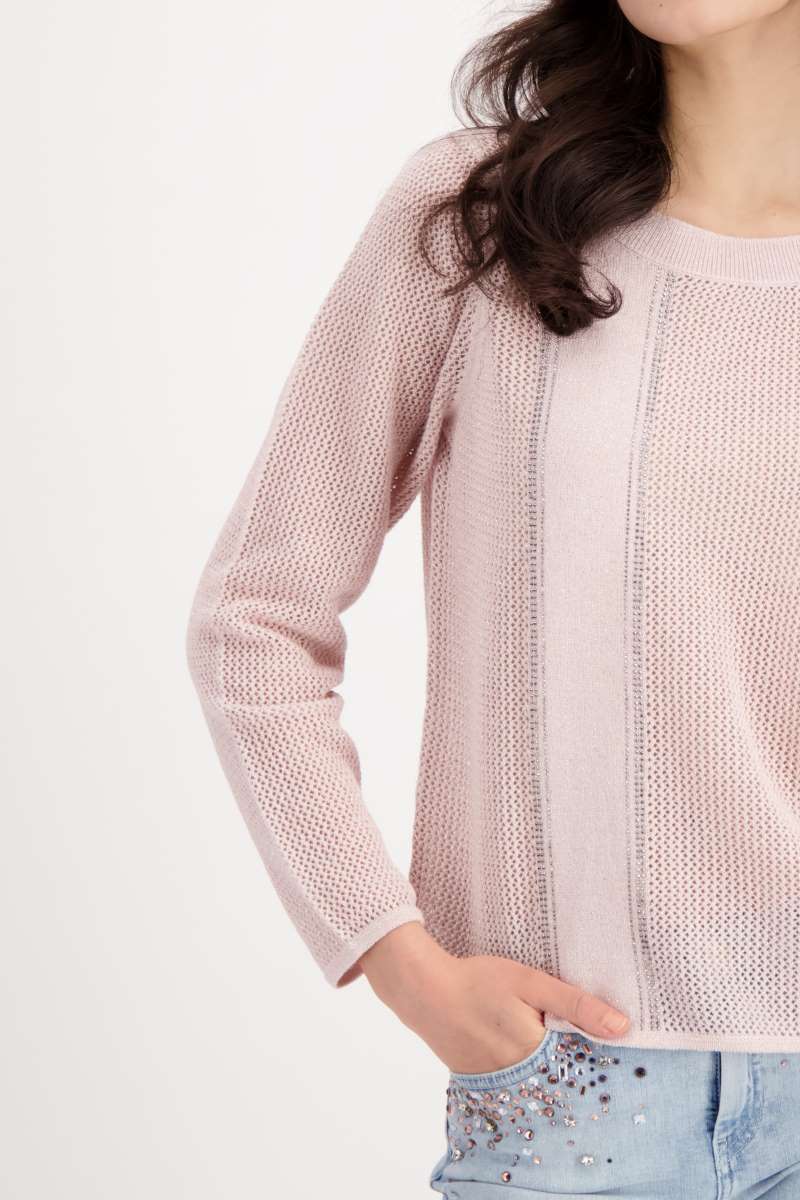 Sweater Ajour Lurex Rose
