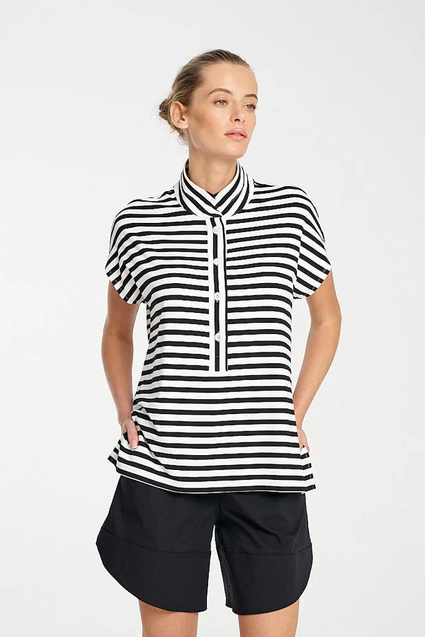 Henley Tank Black and White