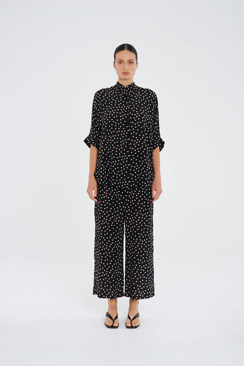 Silk Pace Pant Black Meringue