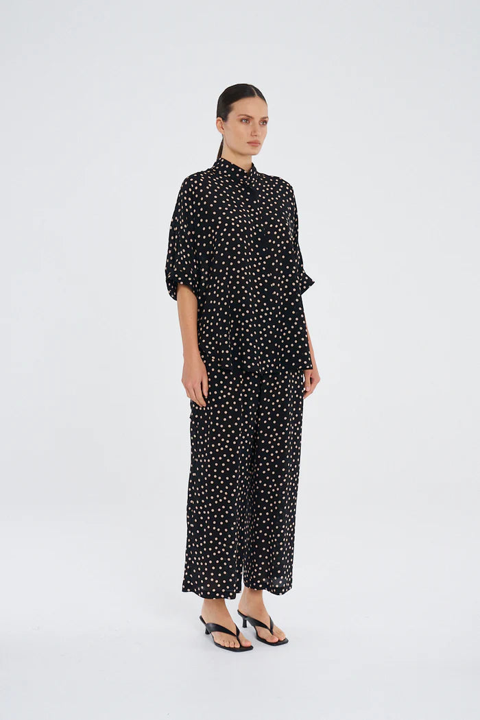 Silk Pace Pant Black Meringue