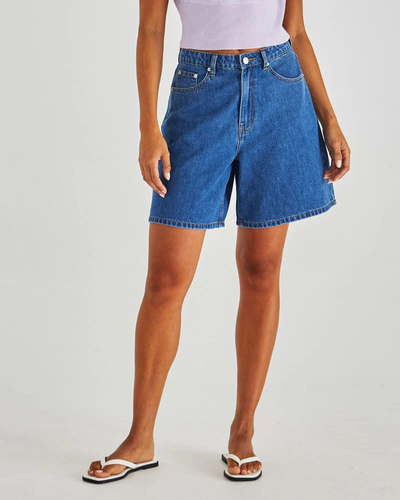 Sabine Denim Short Washed Blue
