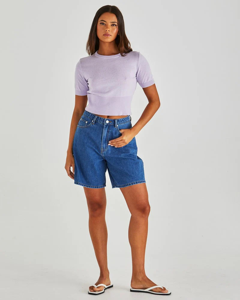 Sabine Denim Short Washed Blue