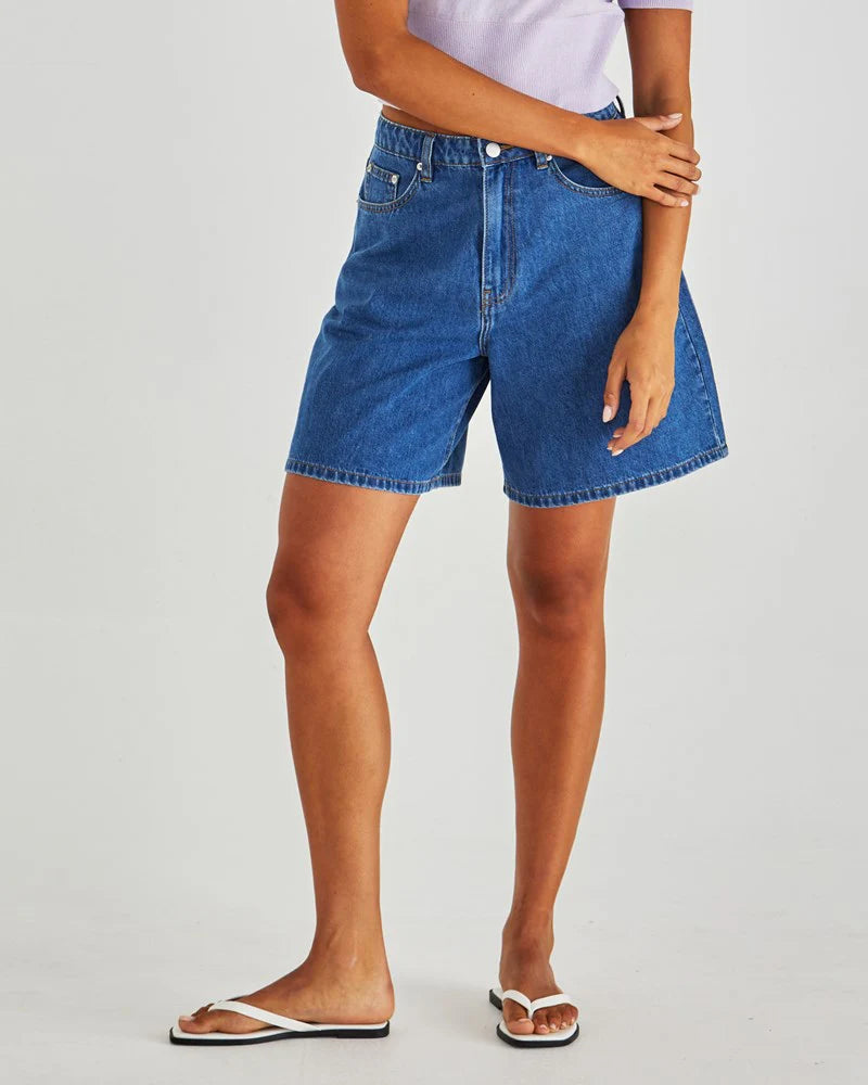 Sabine Denim Short Washed Blue
