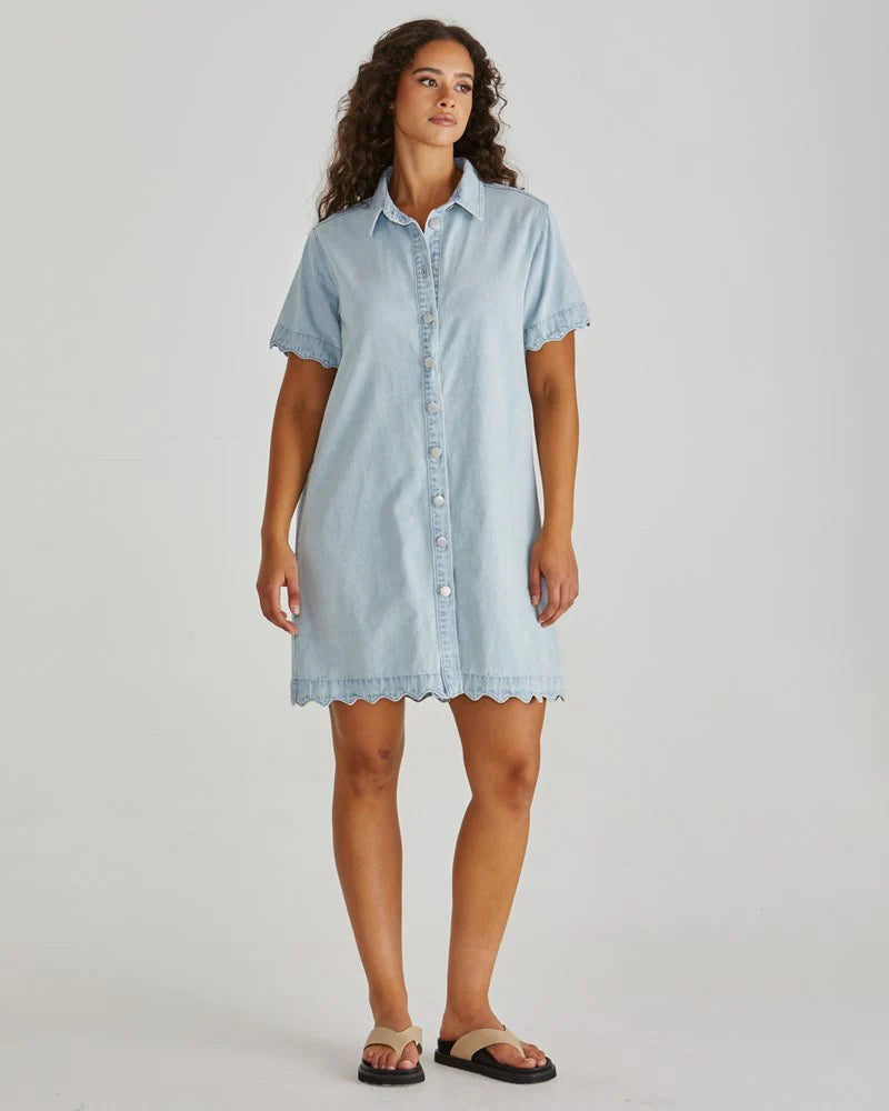 Vale Scalloped Denim Dress