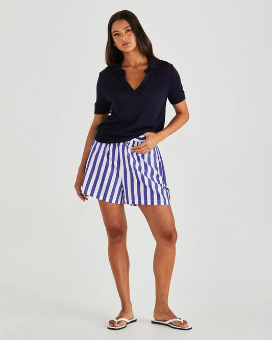 Brynne Short Blue Stripe