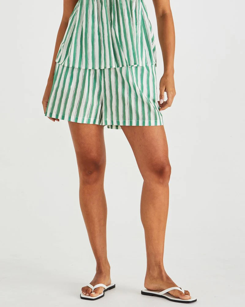 Seraphina Short Green Stripe