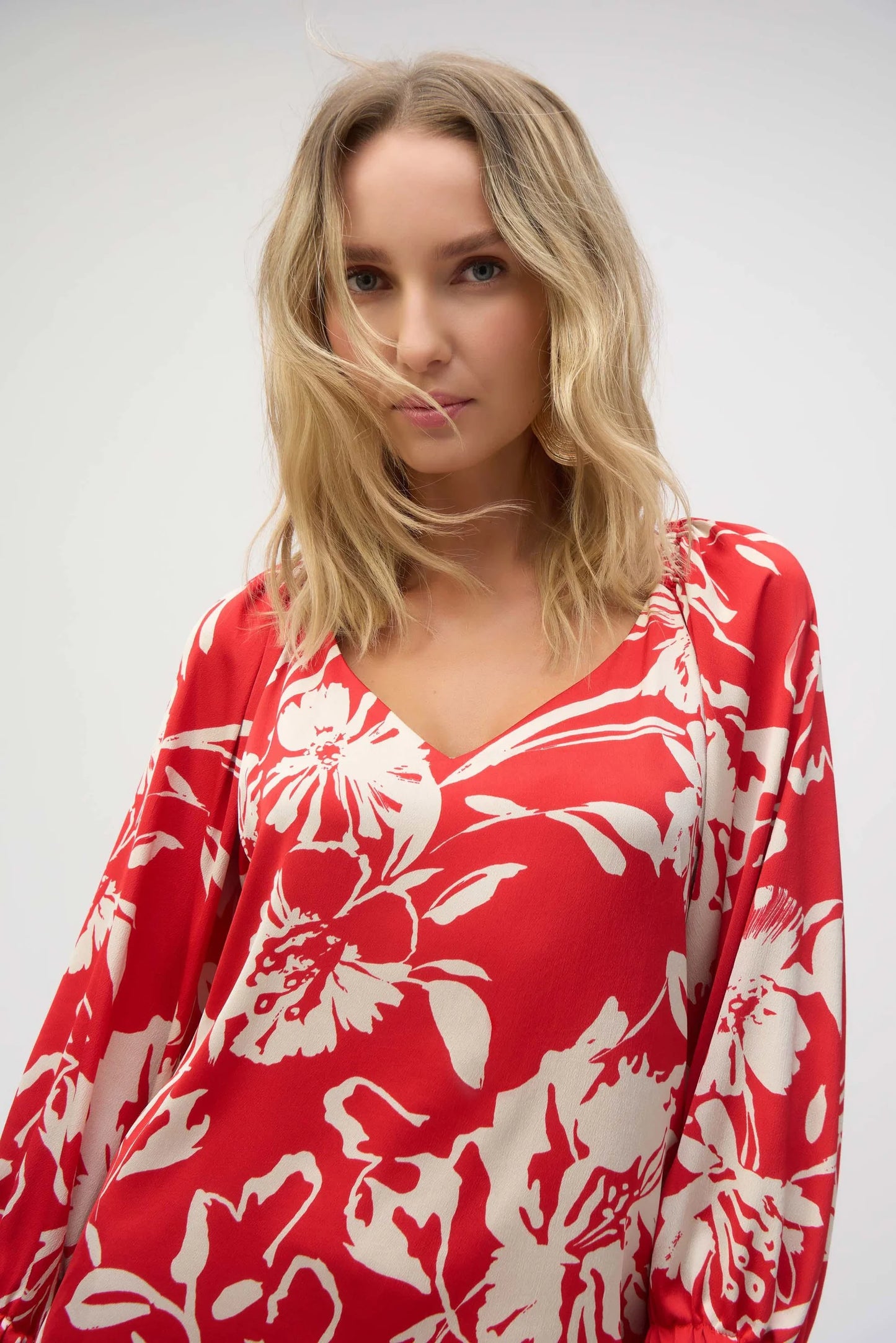 Sicilian Spring Satin Top Floral Print