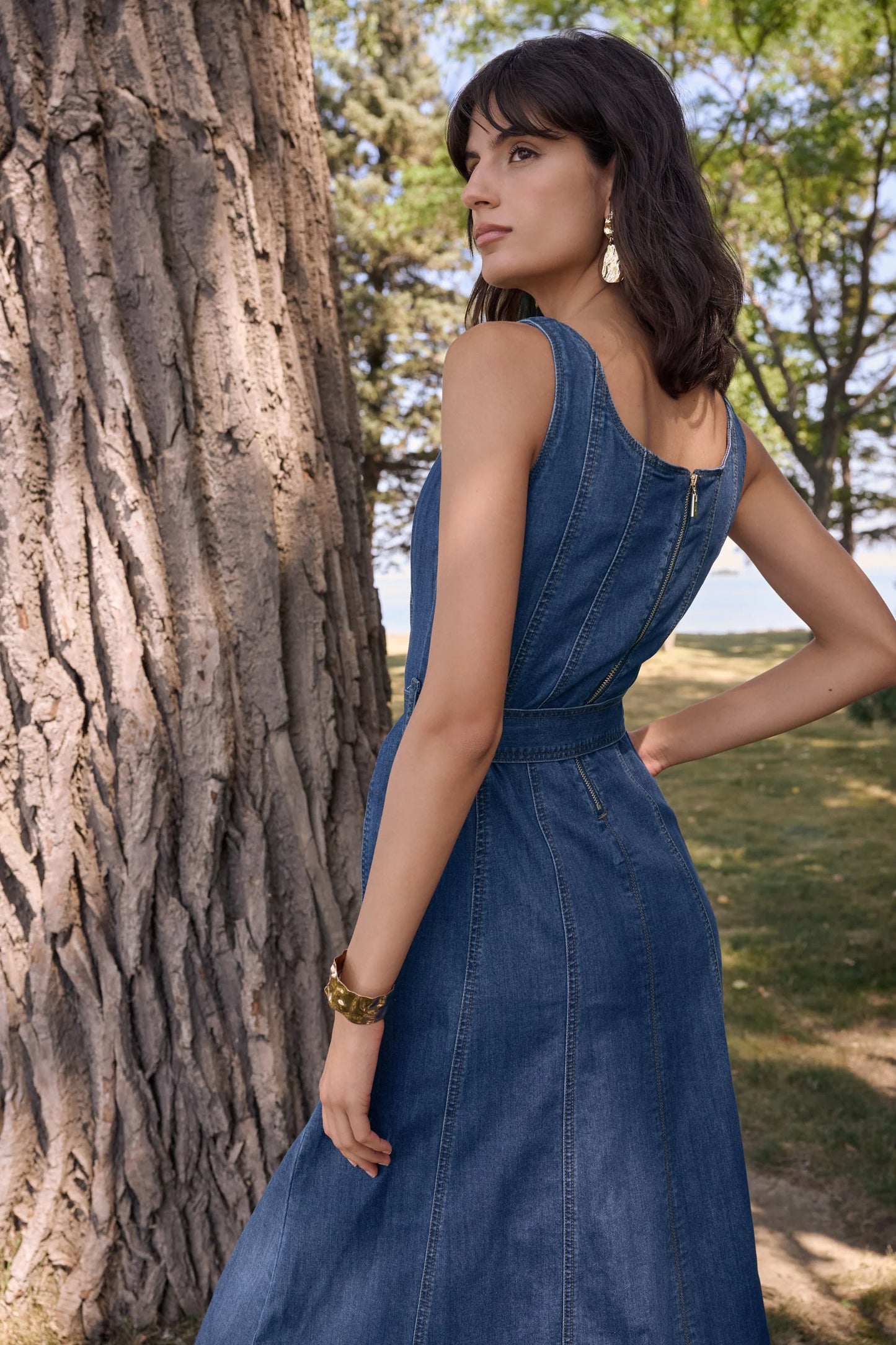 262901 Dress Denim Mid Blue