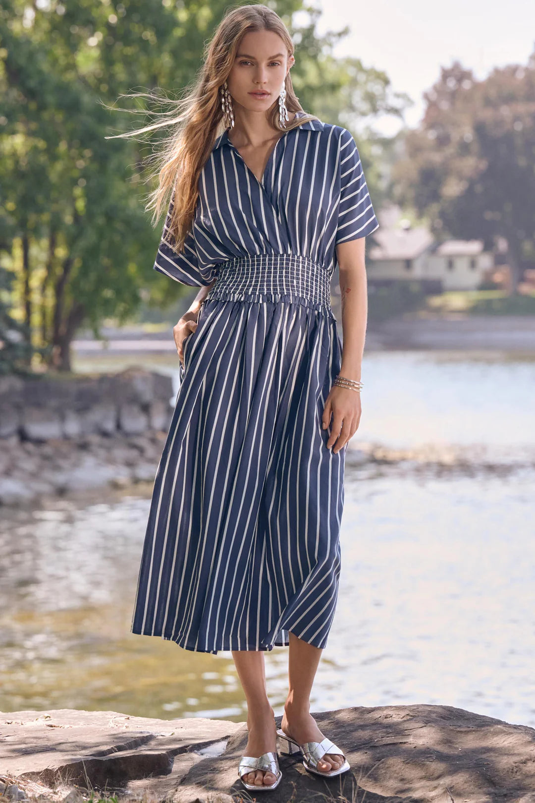 262912 Dress Blue White