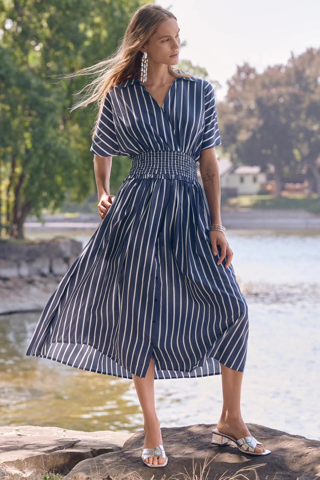 262912 Dress Blue White