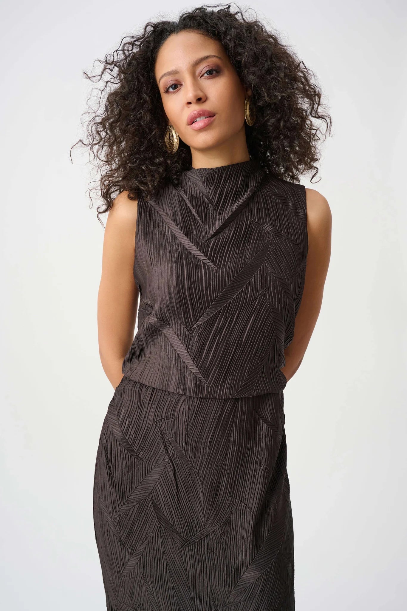 263147 Midi Dress Satin Sleeveless