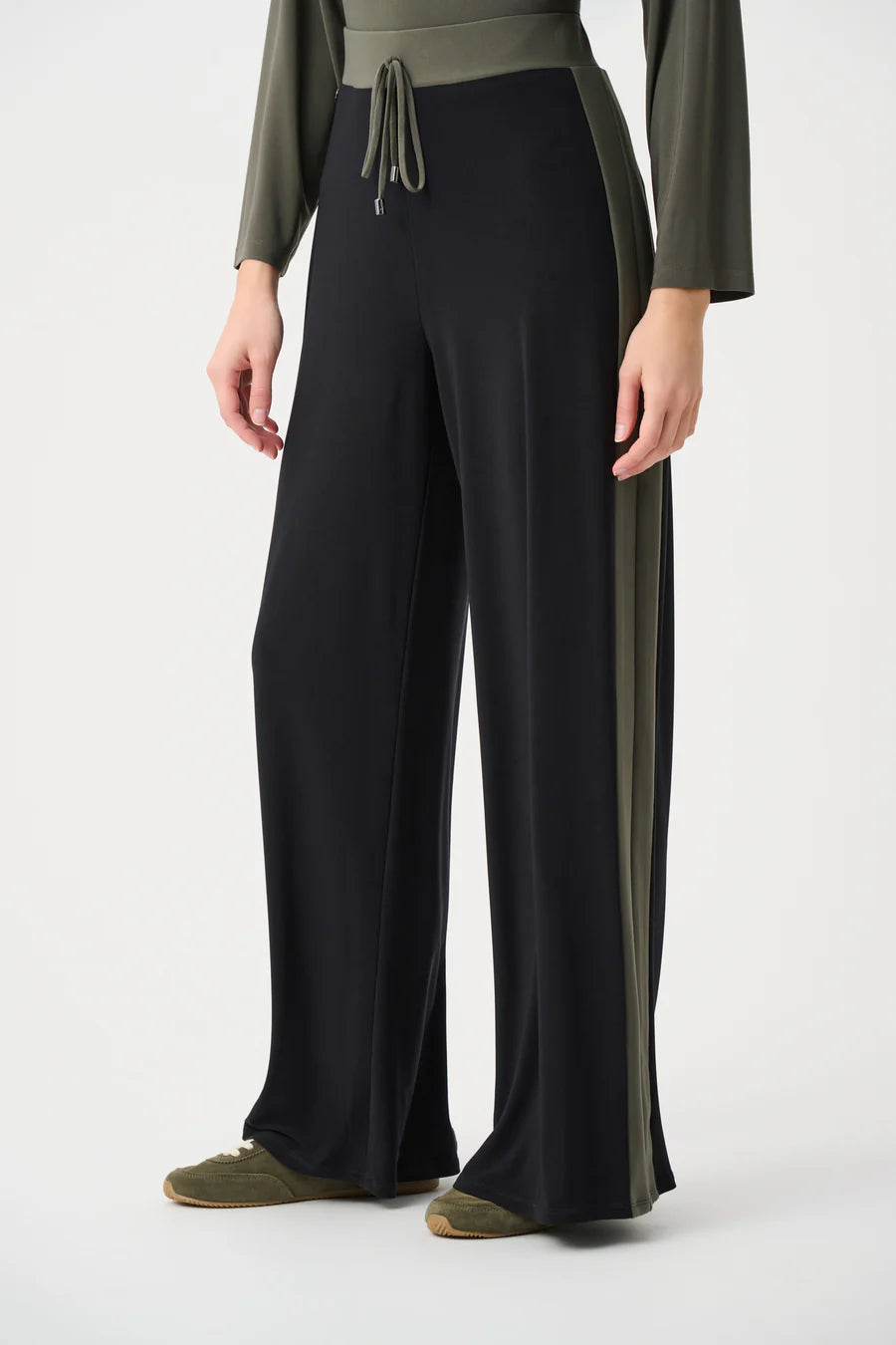 263607 Trousers Wide Leg Black/Avocado