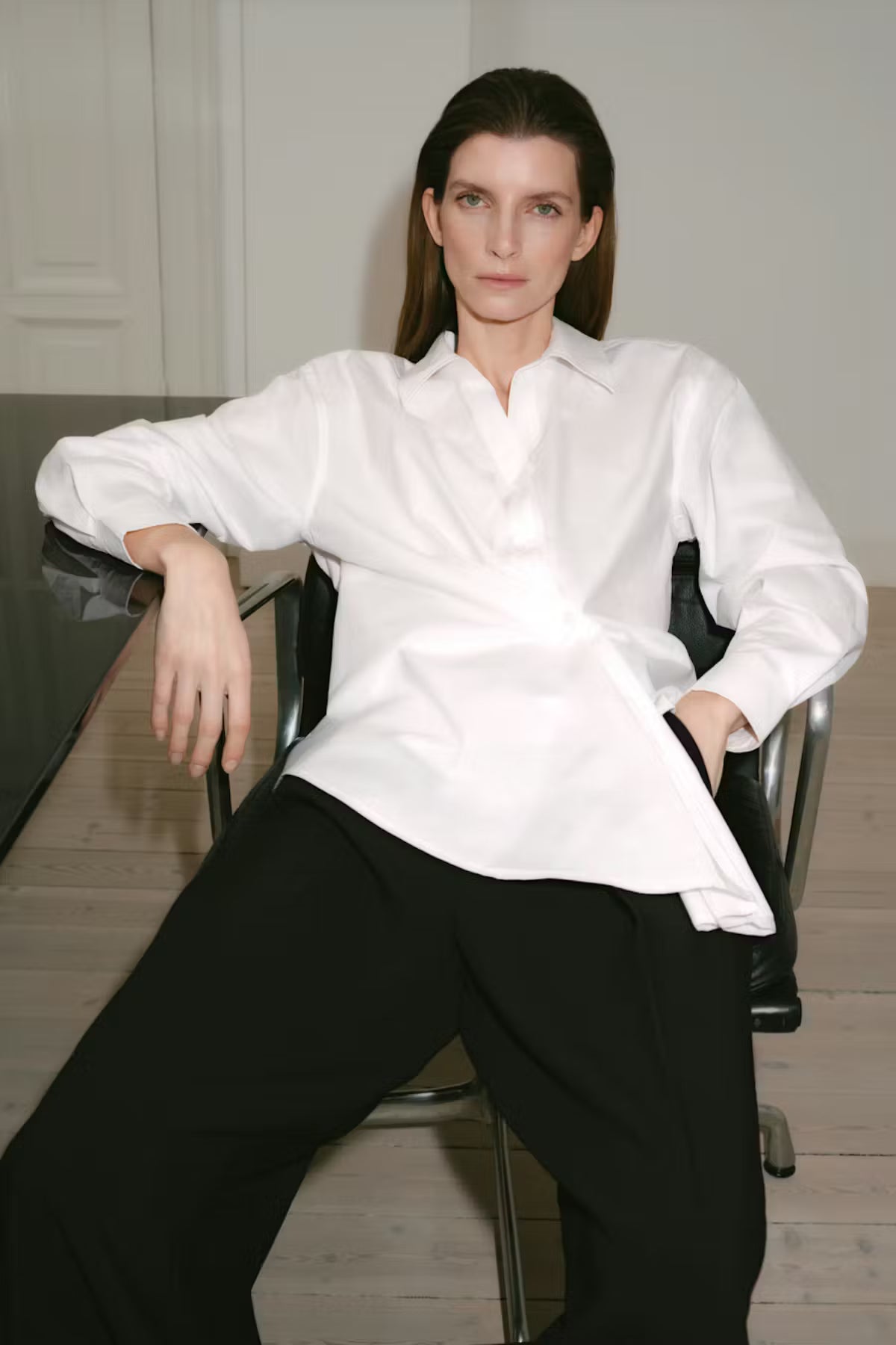 Dallas Pleated Shirt Pure White