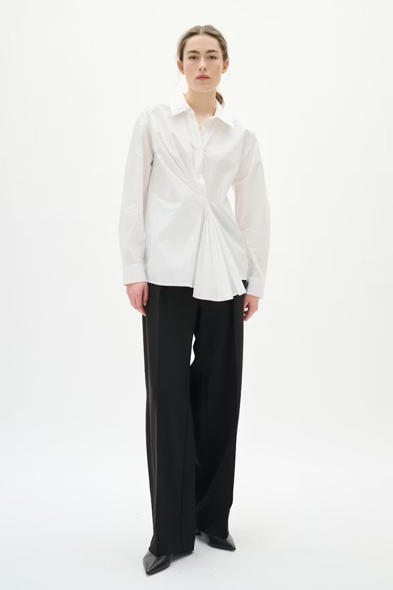 Dallas Pleated Shirt Pure White