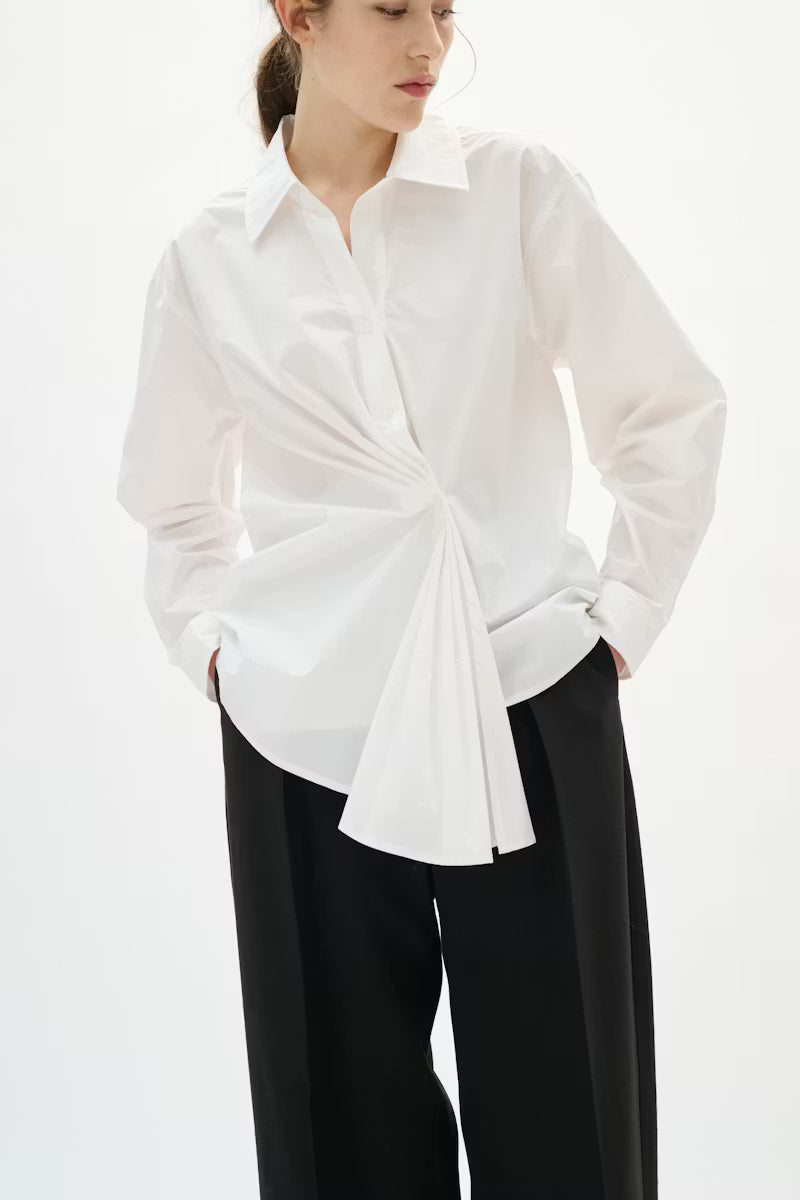 Dallas Pleated Shirt Pure White