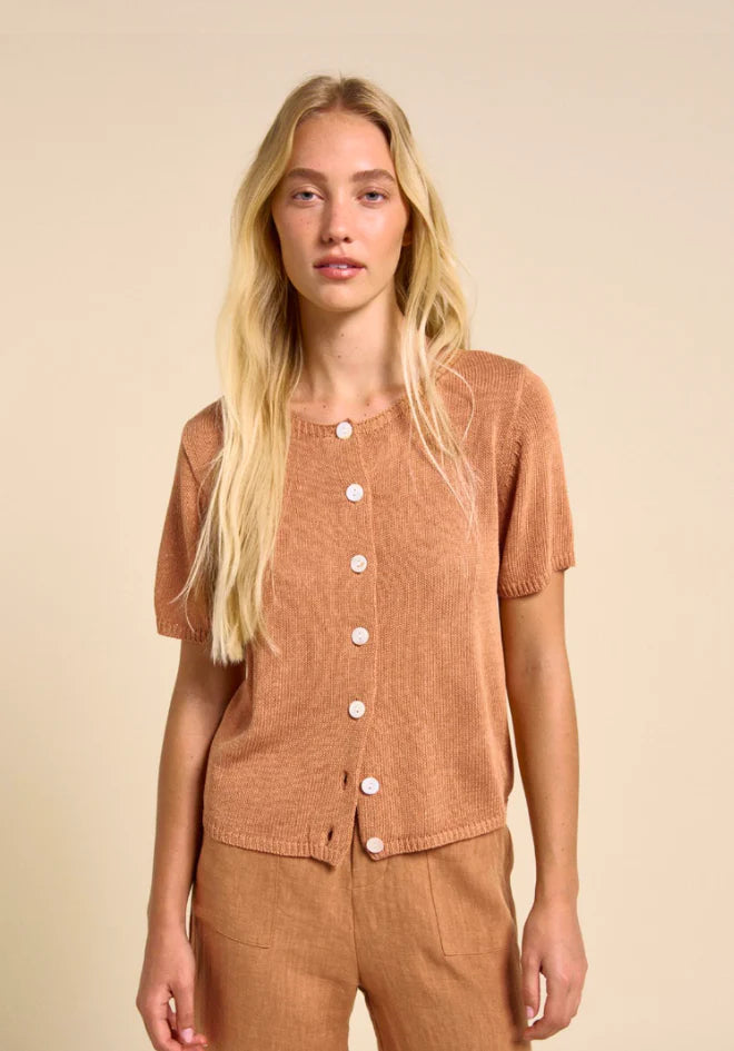 Button Up Tee Rust