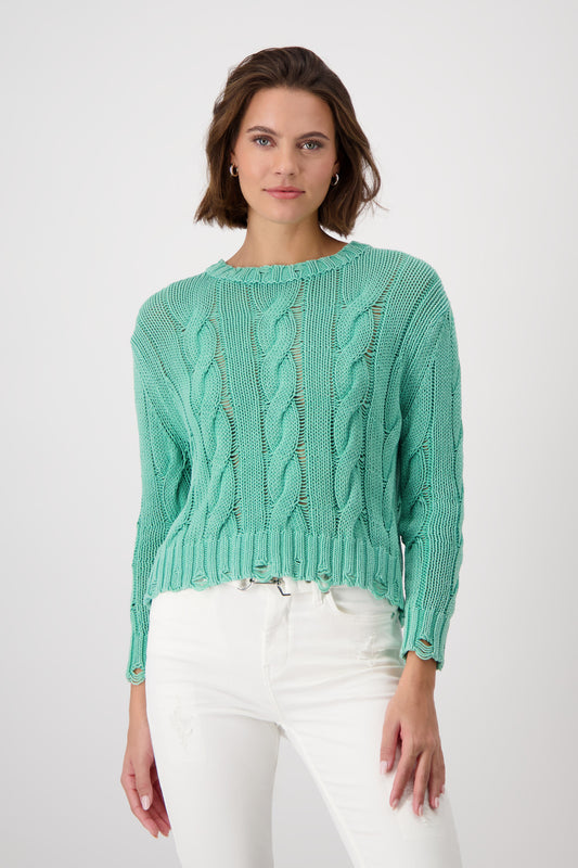 Round Neck Pullover Bright Mint