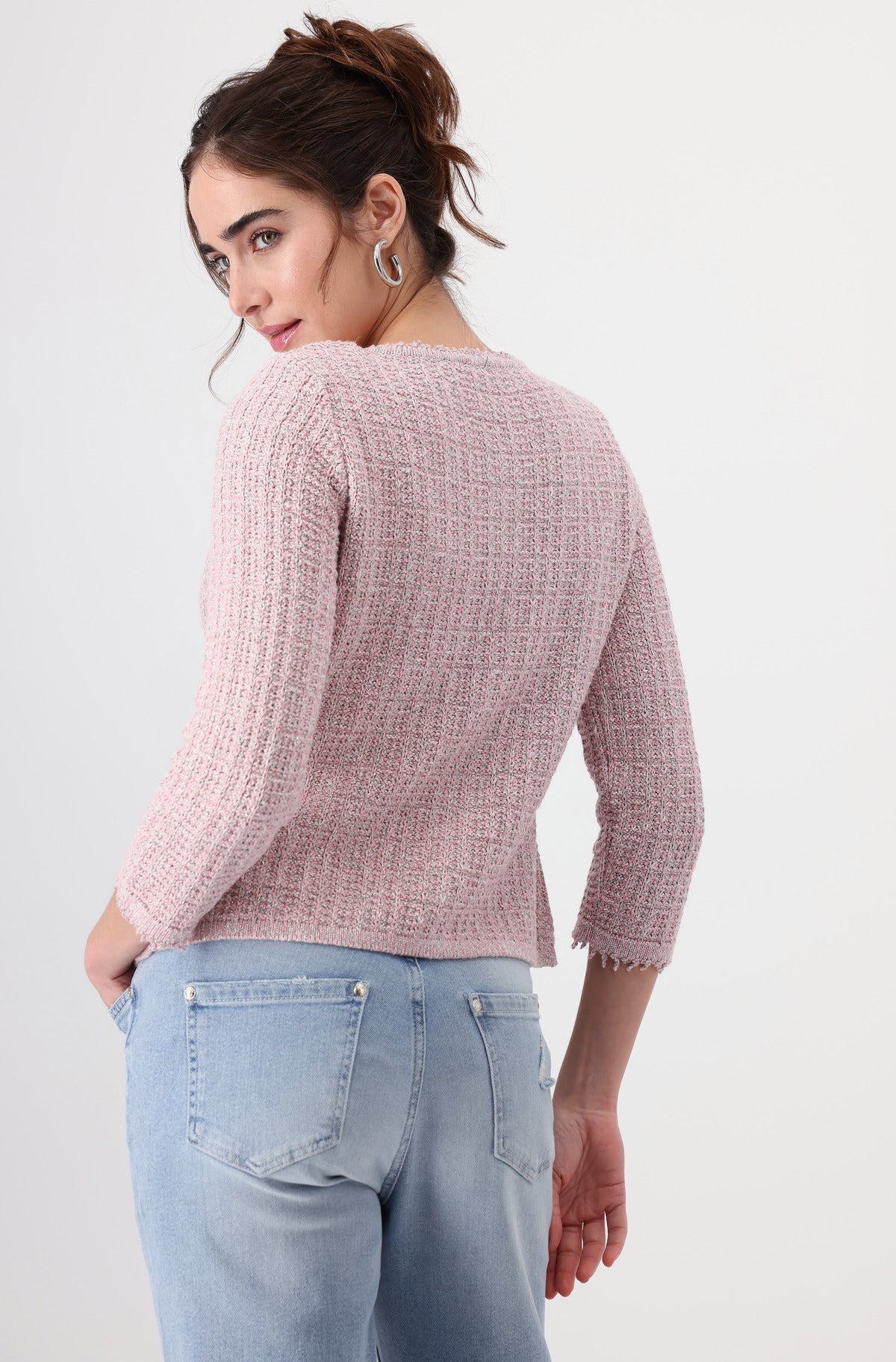 Round Neck Jacket Pink